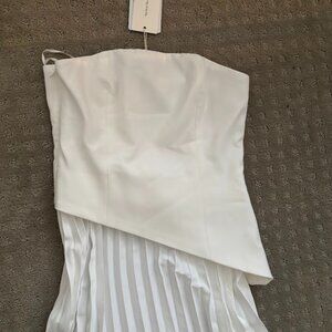 NWT Strapless Pleated Split Dress